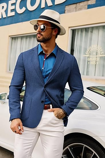 GRACE KARIN Mens Blazer Sport Coats Casual Lightweight